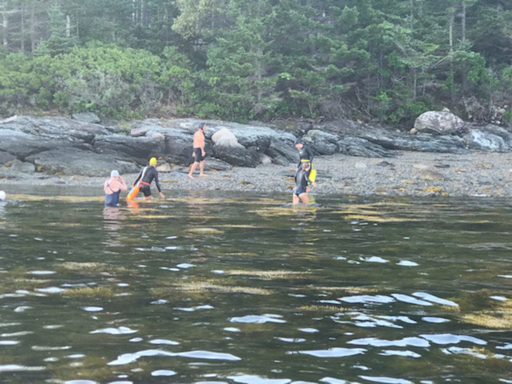 getting ready to swim